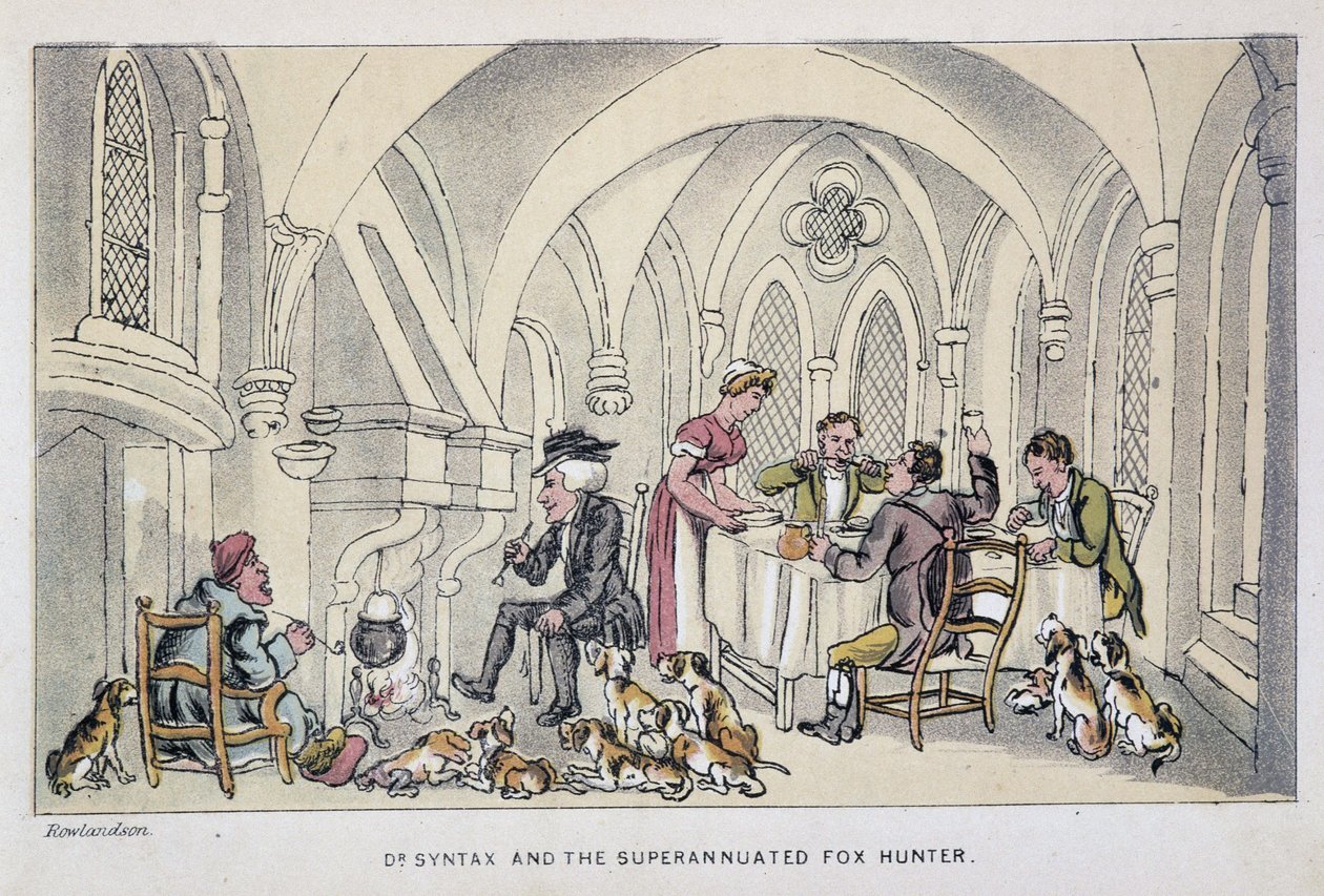 Le docteur à un repas des chasseurs - 在“句法博士的三趟旅程：寻找风景如画的安慰和妻子”中，威廉康姆，生病。 罗兰森 作者 托马斯·罗兰森