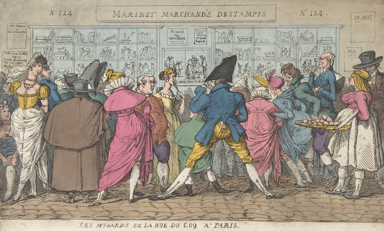 Les Musards de la Rue du Coq à Paris Dawdlers of the Rue Coq, Paris, ca. 1810. 作者 托马斯·罗兰森