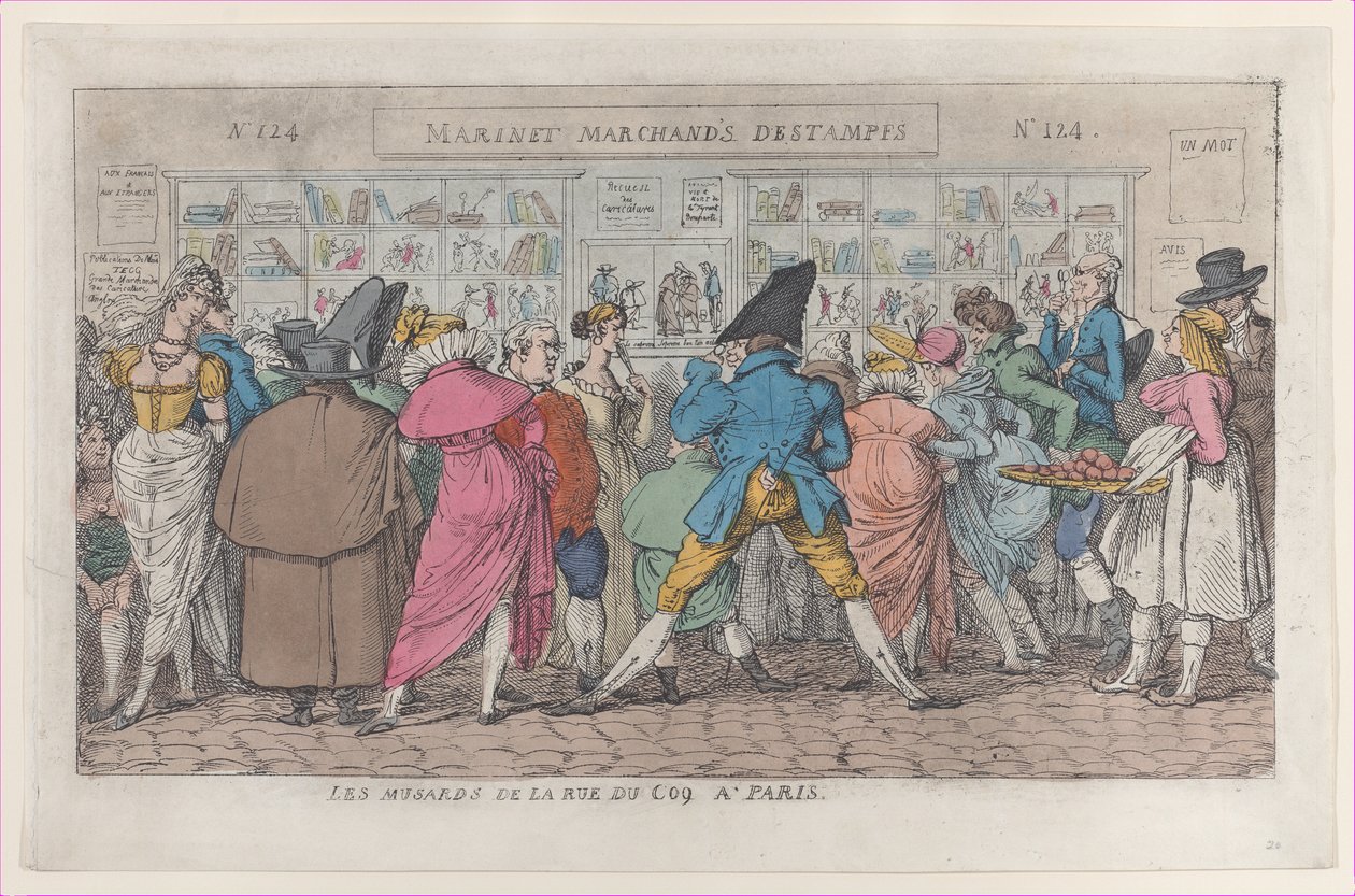 Les Musards de la Rue du Coq à Paris Dawdlers of the Rue Coq, ca. 1810. 作者 托马斯·罗兰森
