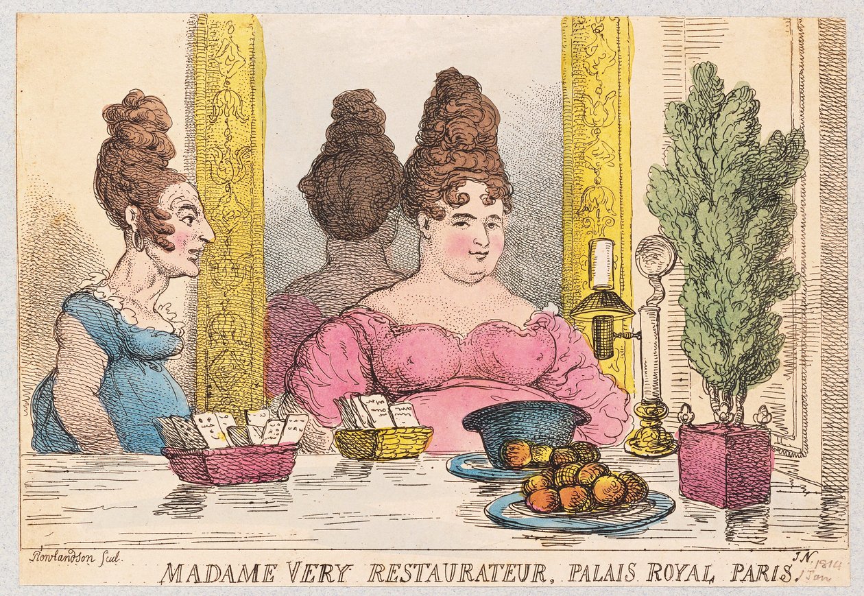 Madame Very，Restaurateur，Palais Royal，Paris，pub。 1814年（手工彩色雕刻） 作者 托马斯·罗兰森