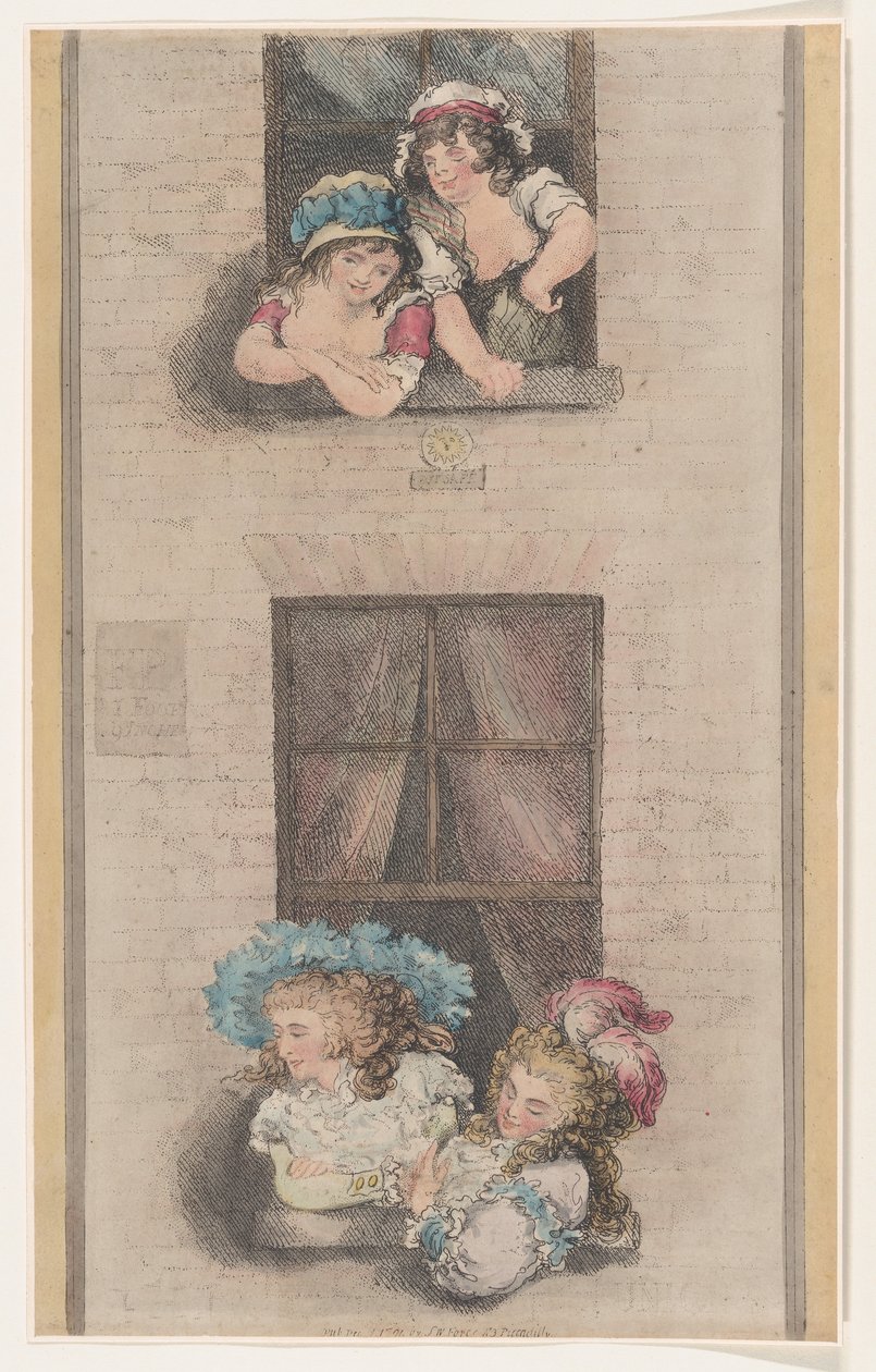 Maids and Mistresses, December 1, 1791.女仆和主人，1791年12月1日。 作者 托马斯·罗兰森