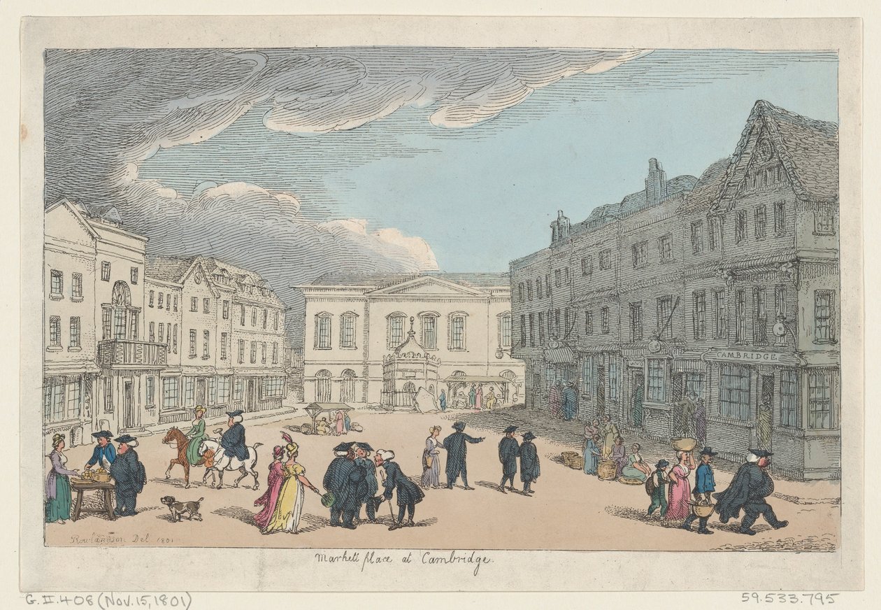 Market Place at Cambridge, November 15, 1801., November 15, 1801. 作者 托马斯·罗兰森
