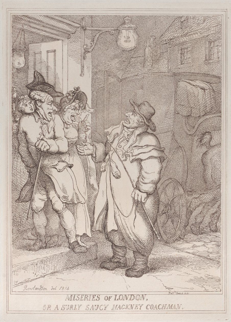 Miseries of London, or a Surly Saucy Hackney Coachman, June 4, 1814., June 4, 1814. 作者 托马斯·罗兰森