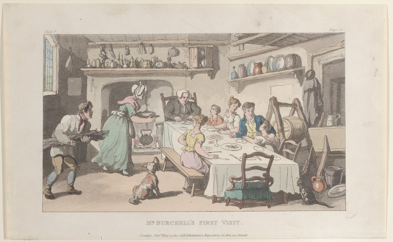 Burchell先生的第一次访问，来自Wakefield的牧师，1817年5月1日。 作者 托马斯·罗兰森