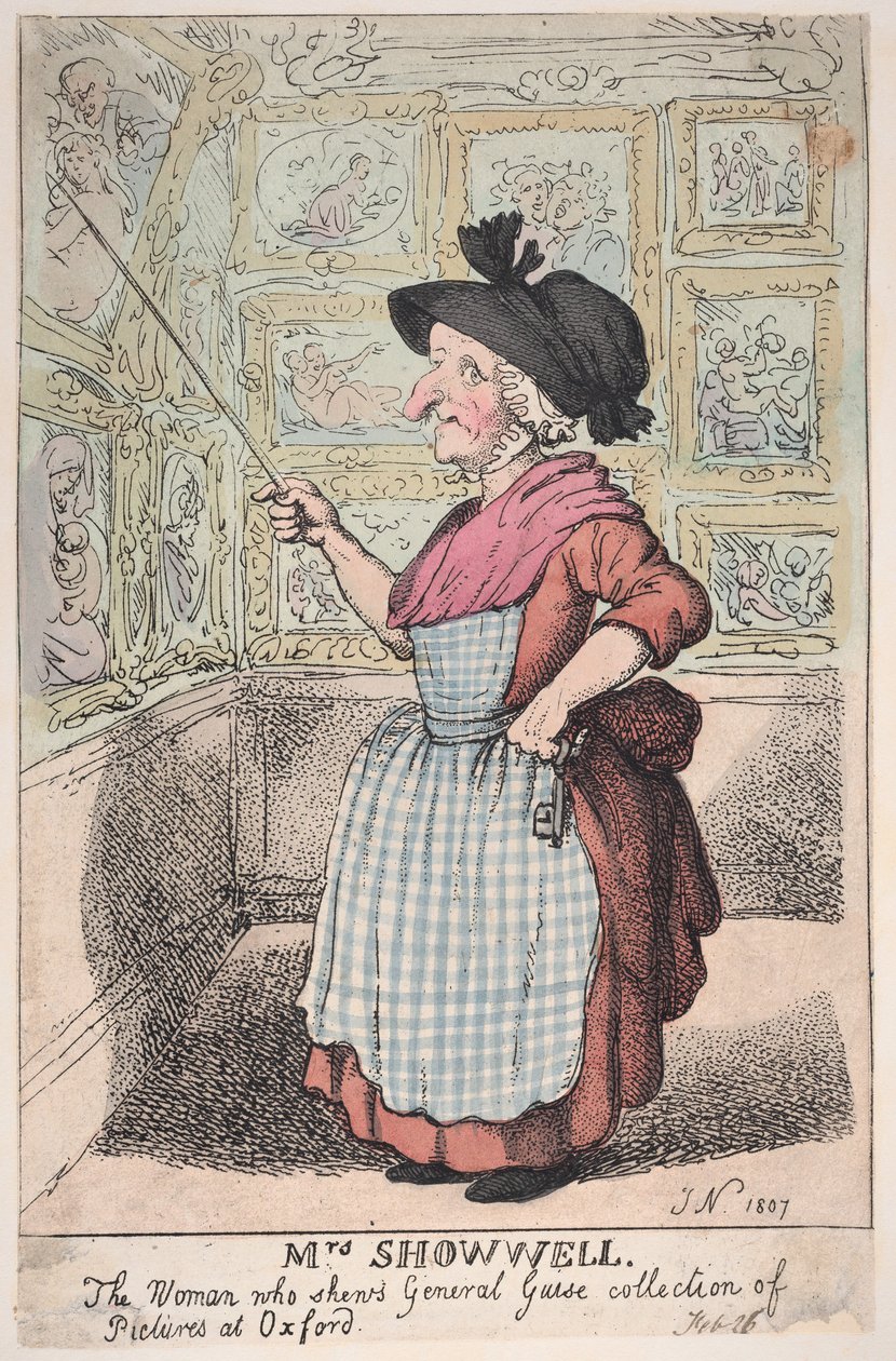 Showell夫人，在O......展示Guise将军的画集的女人，1807年2月26日。 作者 托马斯·罗兰森