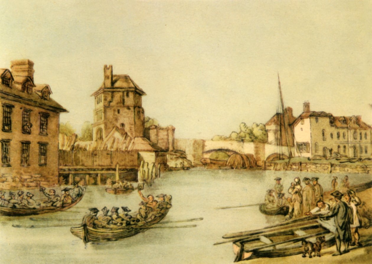 牛津大学培根修士书房的北景》，18世纪末，1943年。   作者 托马斯·罗兰森