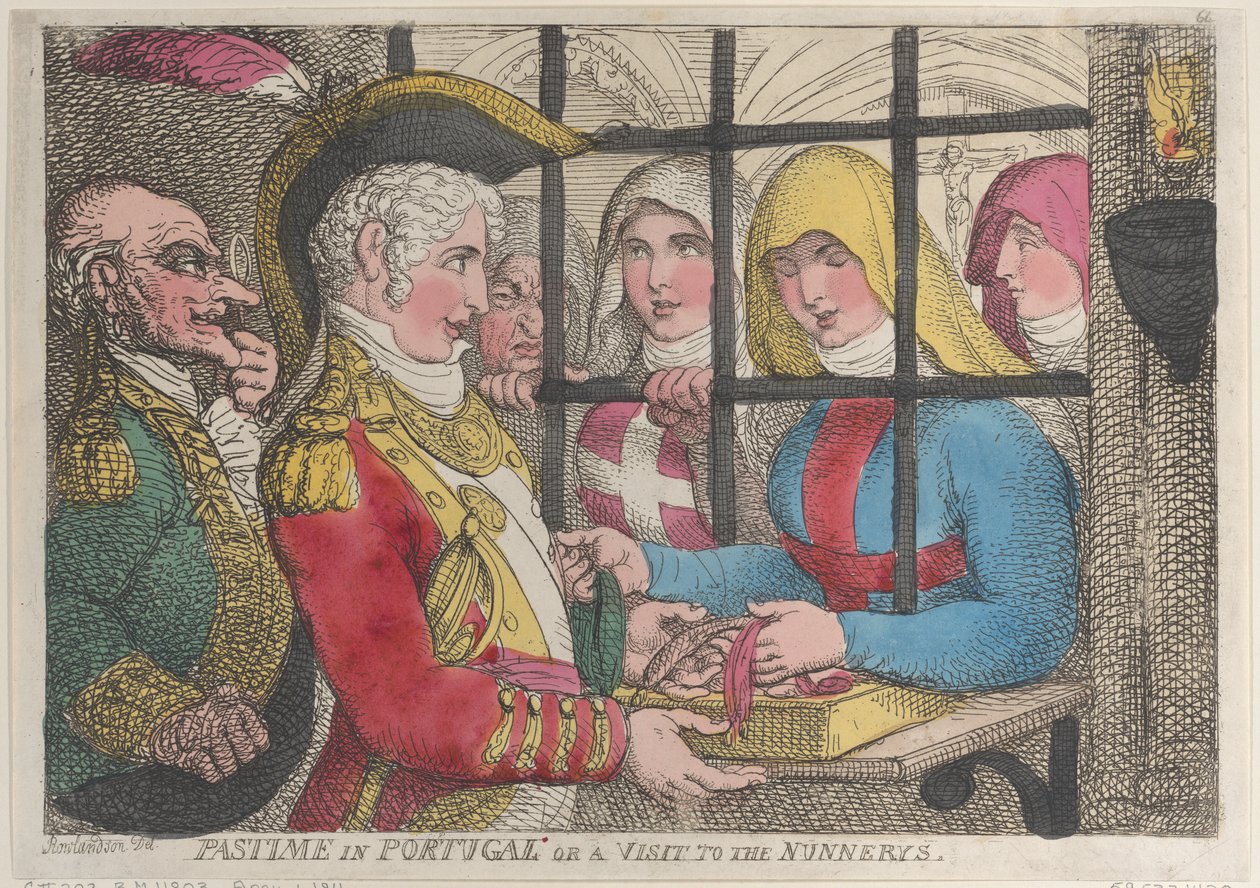 Pastime in Portugal or a Visit to the Nunnerys, April 1, 1811., April 1, 1811. 作者 托马斯·罗兰森