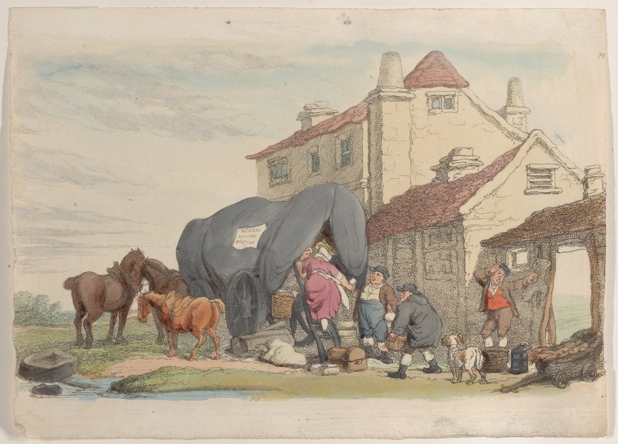 图版26：一辆飞行马车，摘自《微型世界》，1816年，1816年。 作者 托马斯·罗兰森