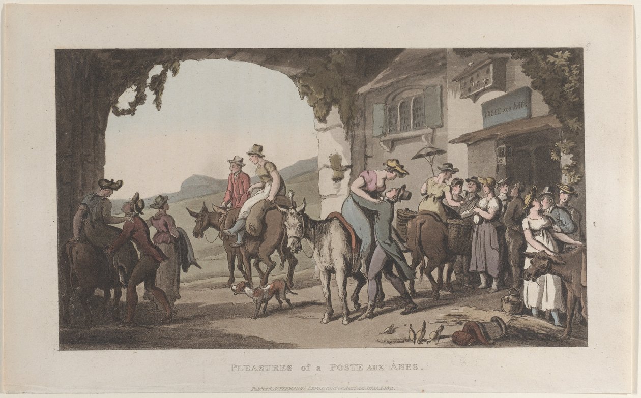 Pleasures of a Poste Aux Ânes, from Journal of Sentimental Travels in the Southern Provin..., 1821. 作者 托马斯·罗兰森