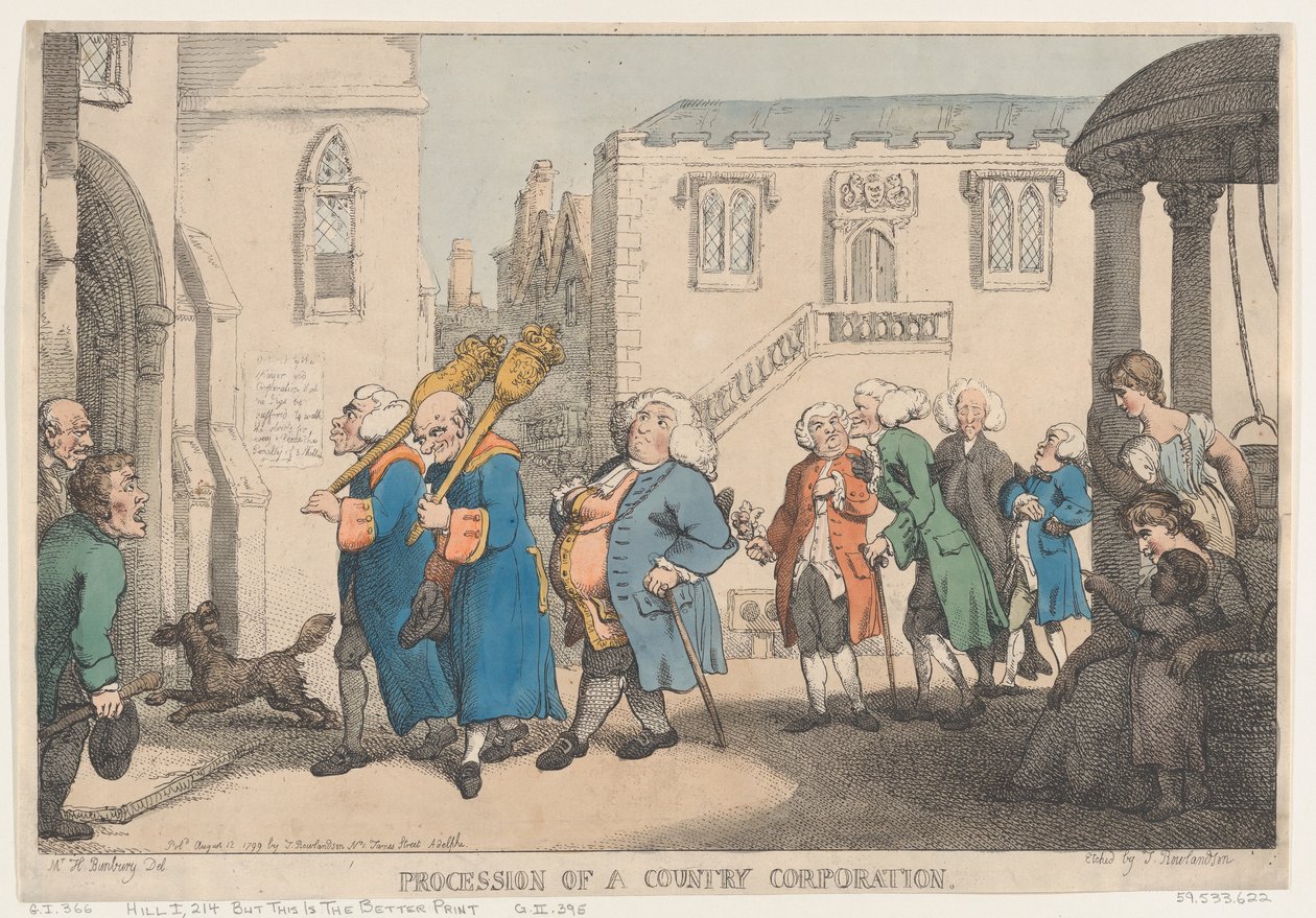 Procession of a Country Corporation, August 12, 1799., August 12, 1799. 作者 托马斯·罗兰森