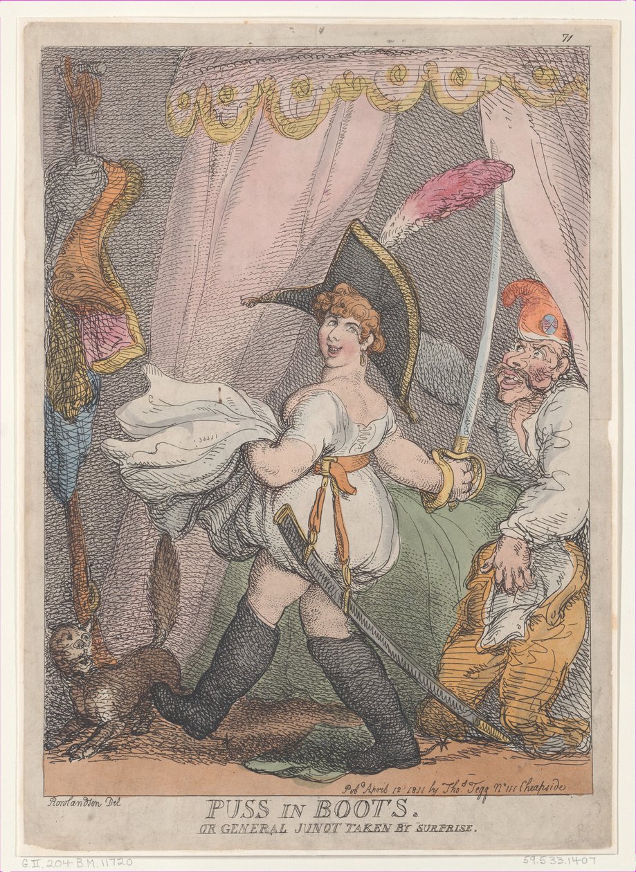 Puss in Boots or General Junot Taken by Surprise, April 12, 1811. , April 12, 1811. 作者 托马斯·罗兰森