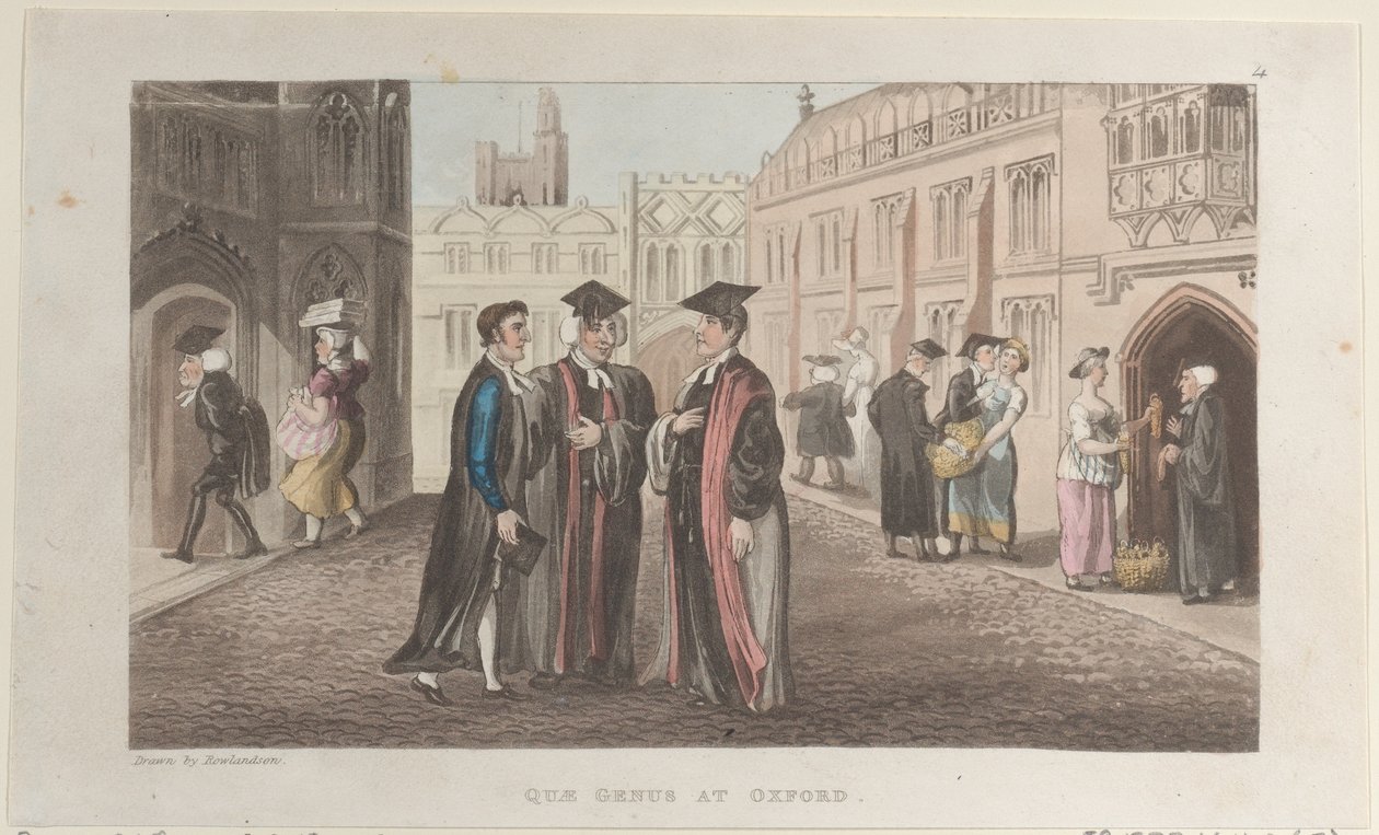 Quae Genus at Oxford, from The History of Johnny Quae Genus, The Little Found..., November 1, 1821. 作者 托马斯·罗兰森