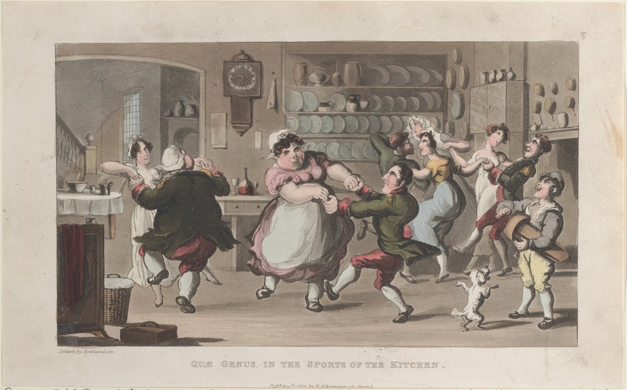 Quae Genus, in the Sports of the Kitchen, from The History of Johnny Quae Genus..., August 1, 1821. 作者 托马斯·罗兰森