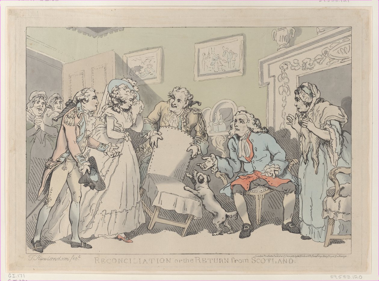 Reconciliation, or the Return from Scotland, December 17, 1785., December 17, 1785. 作者 托马斯·罗兰森