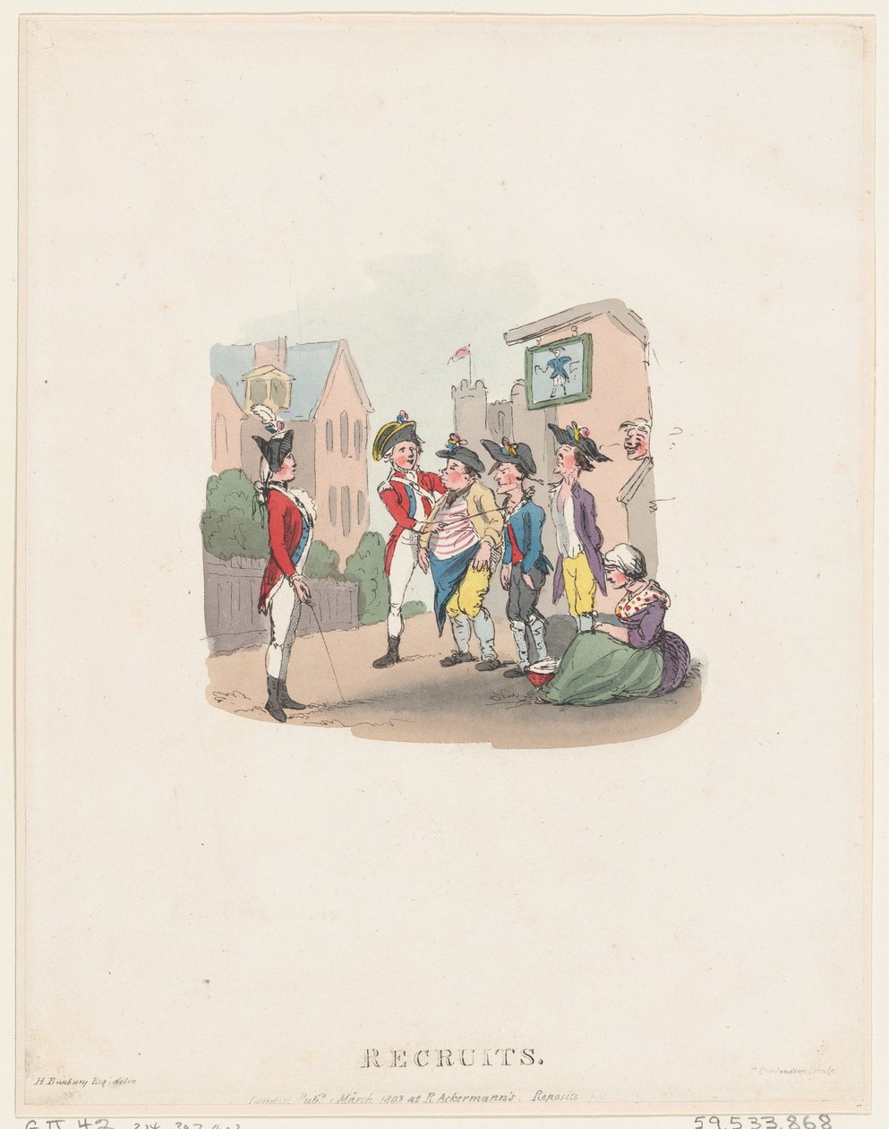 新兵，1803年3月1日。, March 1, 1803. 作者 托马斯·罗兰森