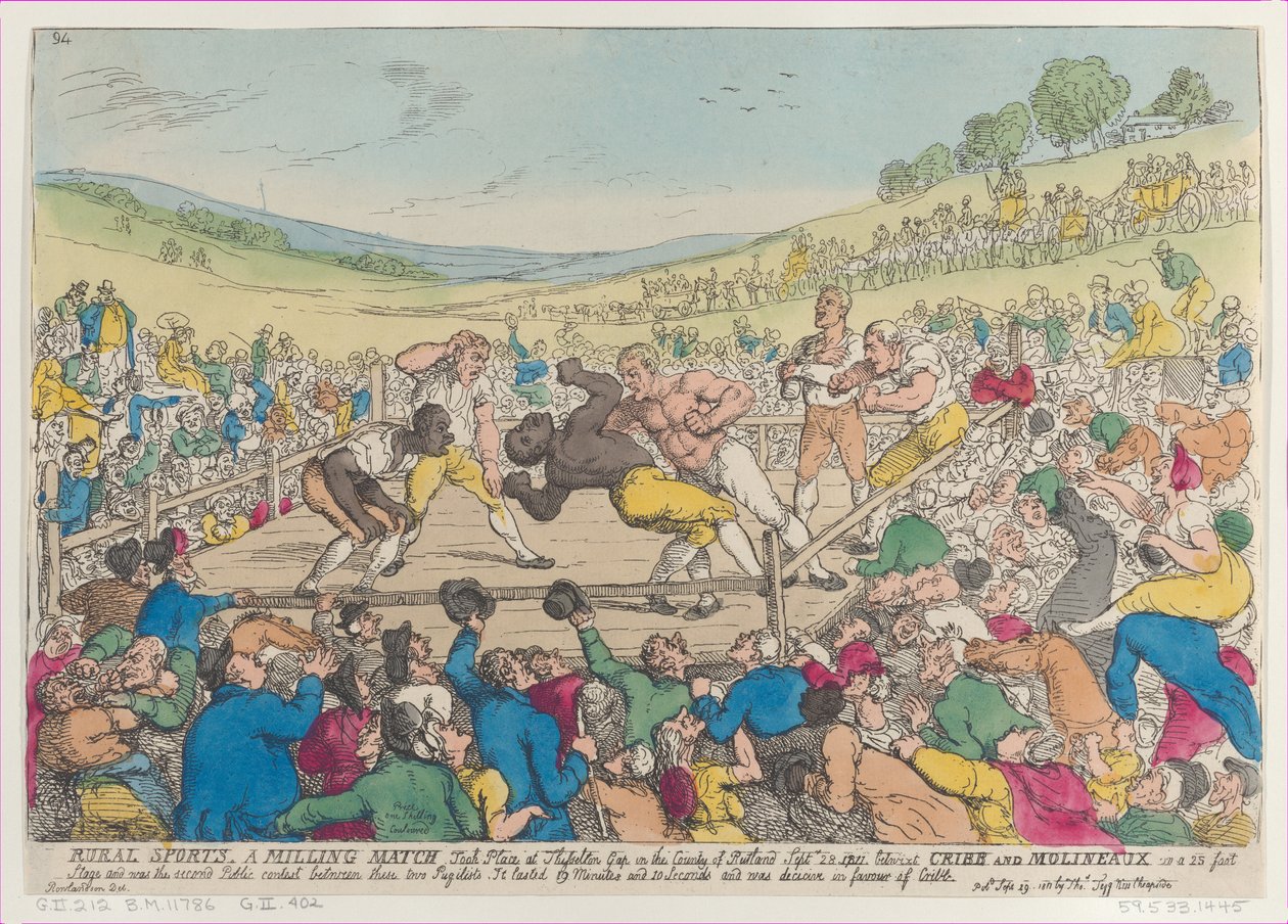Rural Sports, A Milling Match, September 29, 1811., September 29, 1811. 作者 托马斯·罗兰森