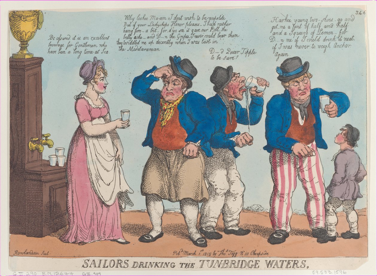 Sailors Drinking the Tunbridge Waters, March 1, 1815., March 1, 1815. 作者 托马斯·罗兰森