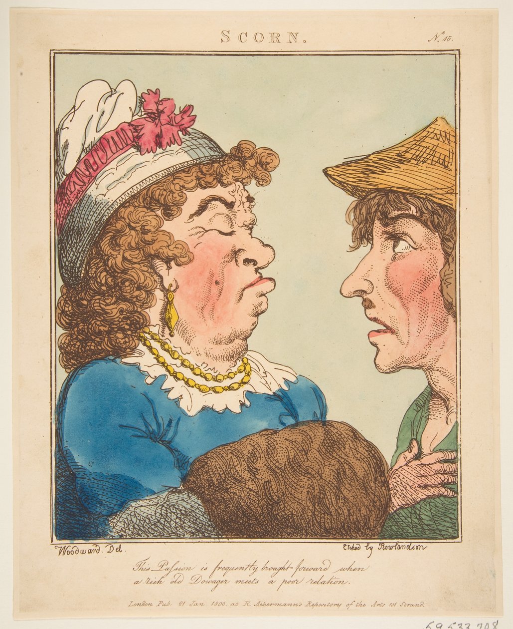 轻蔑的勒布朗（Scorn Le Brun），或《激情的漫画》，1800年1月21日。 作者 托马斯·罗兰森