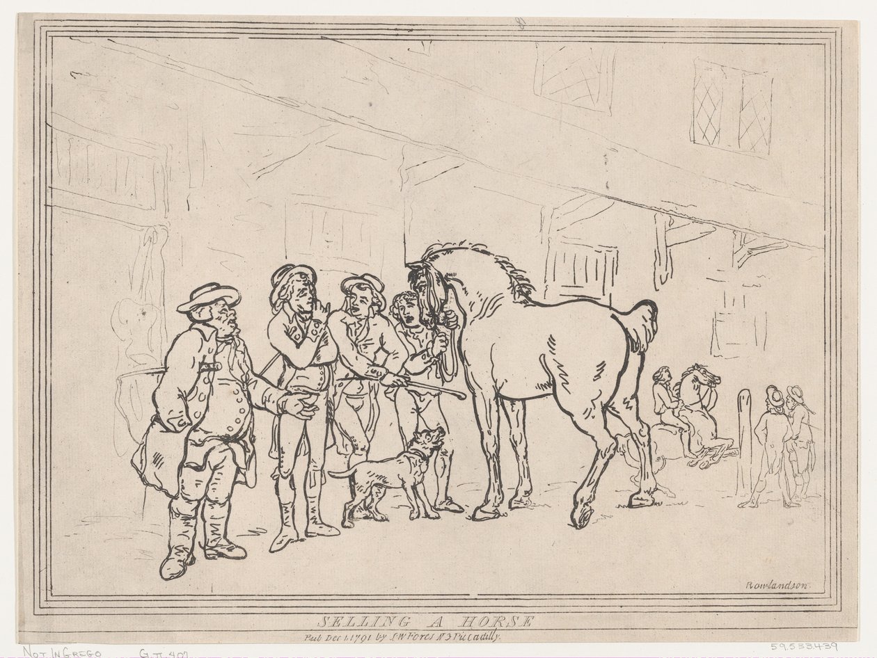 Selling a Horse, December 1, 1791., December 1, 1791. 作者 托马斯·罗兰森