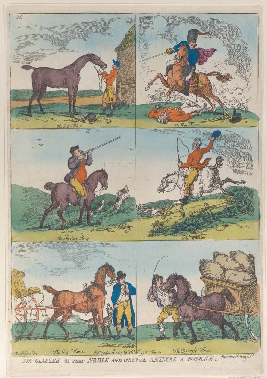 Six Classes of the Noble and Useful Animal a Horse, October 10, 1811., October 10, 1811. 作者 托马斯·罗兰森