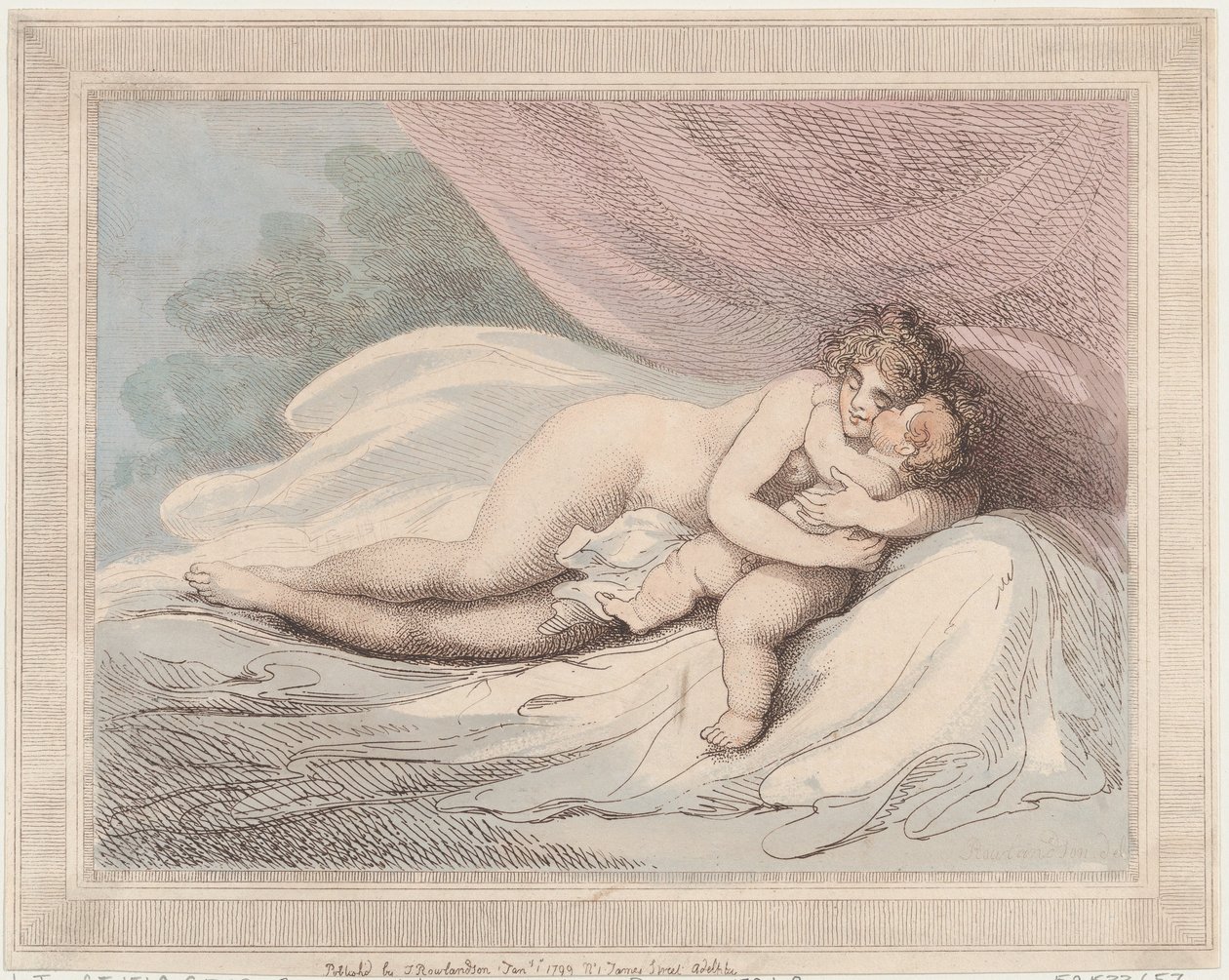 Sleeping Venus Cuddling a Child, January 1, 1799., January 1, 1799. 作者 托马斯·罗兰森