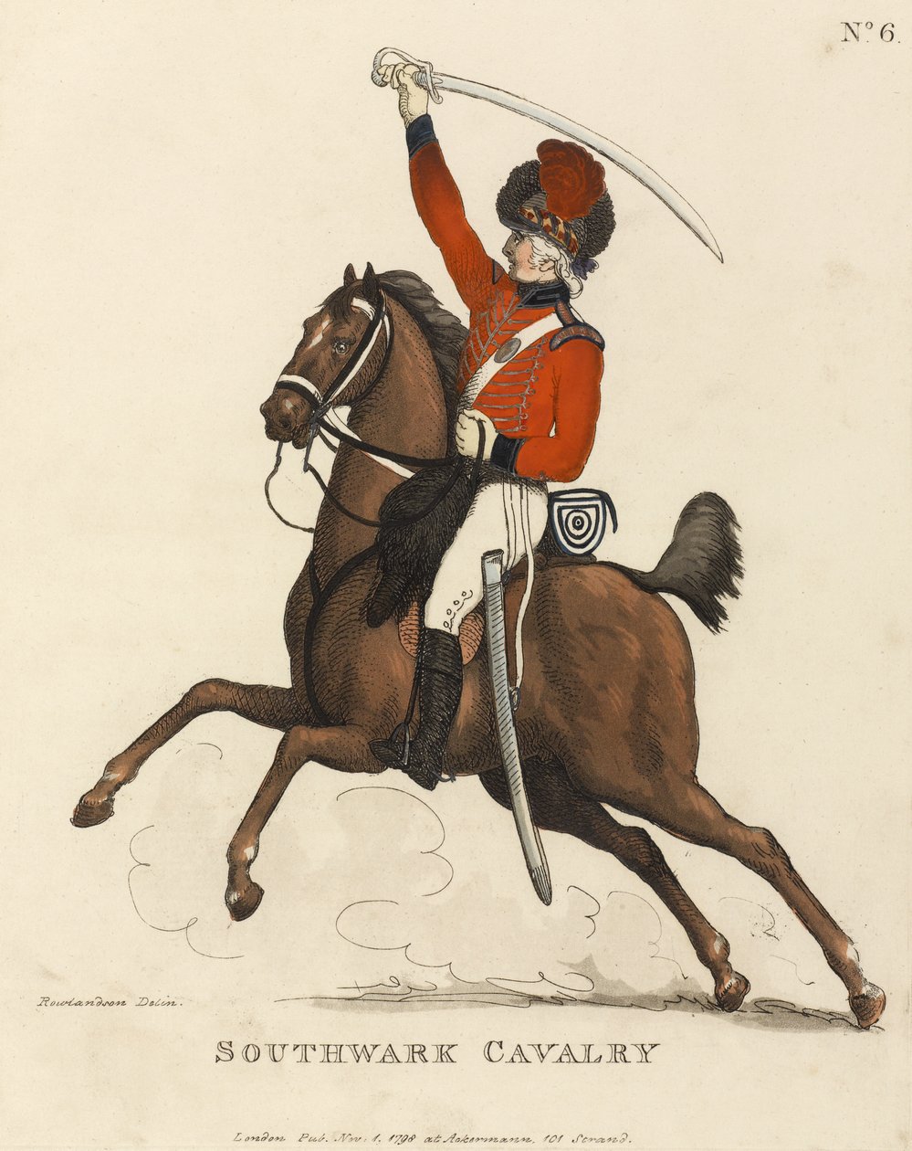 Southwark Cavalry，1799年（彩色aquatint） 作者 托马斯·罗兰森