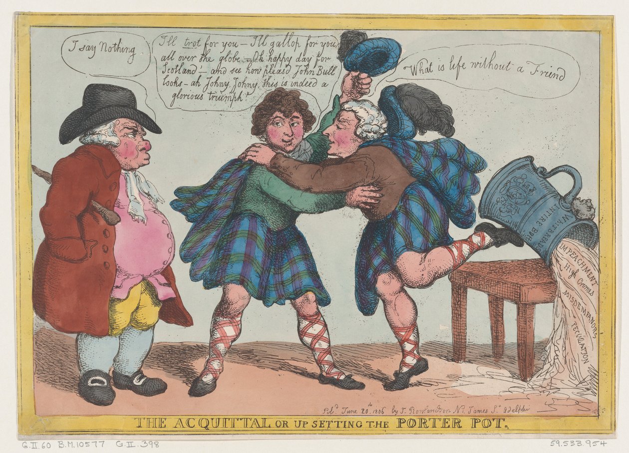 The Acquittal, or Upsetting the Porter Pot, June 20, 1806., June 20, 1806. 作者 托马斯·罗兰森