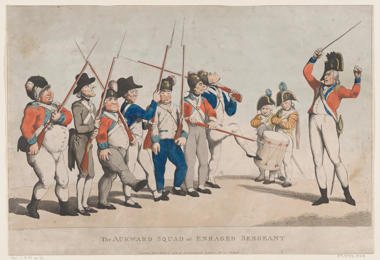 The Awkward Squad or Enraged Sergeant, July 17, 1798., July 17, 1798. 作者 托马斯·罗兰森