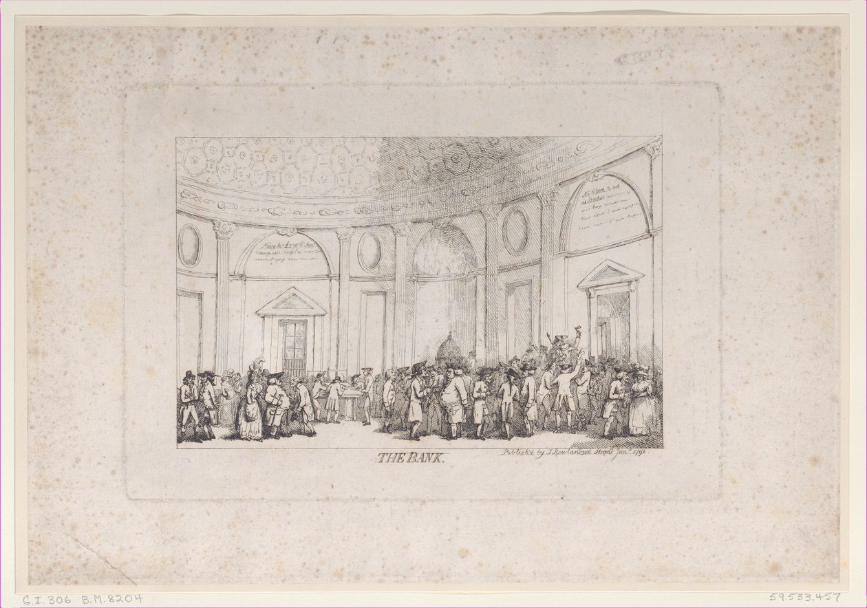 The Bank, January 1792 reissued., 1792年1月重新发行。 作者 托马斯·罗兰森