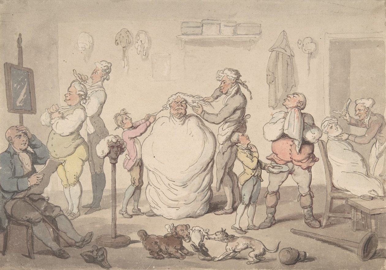 理发店，1785-1805。 作者 托马斯·罗兰森