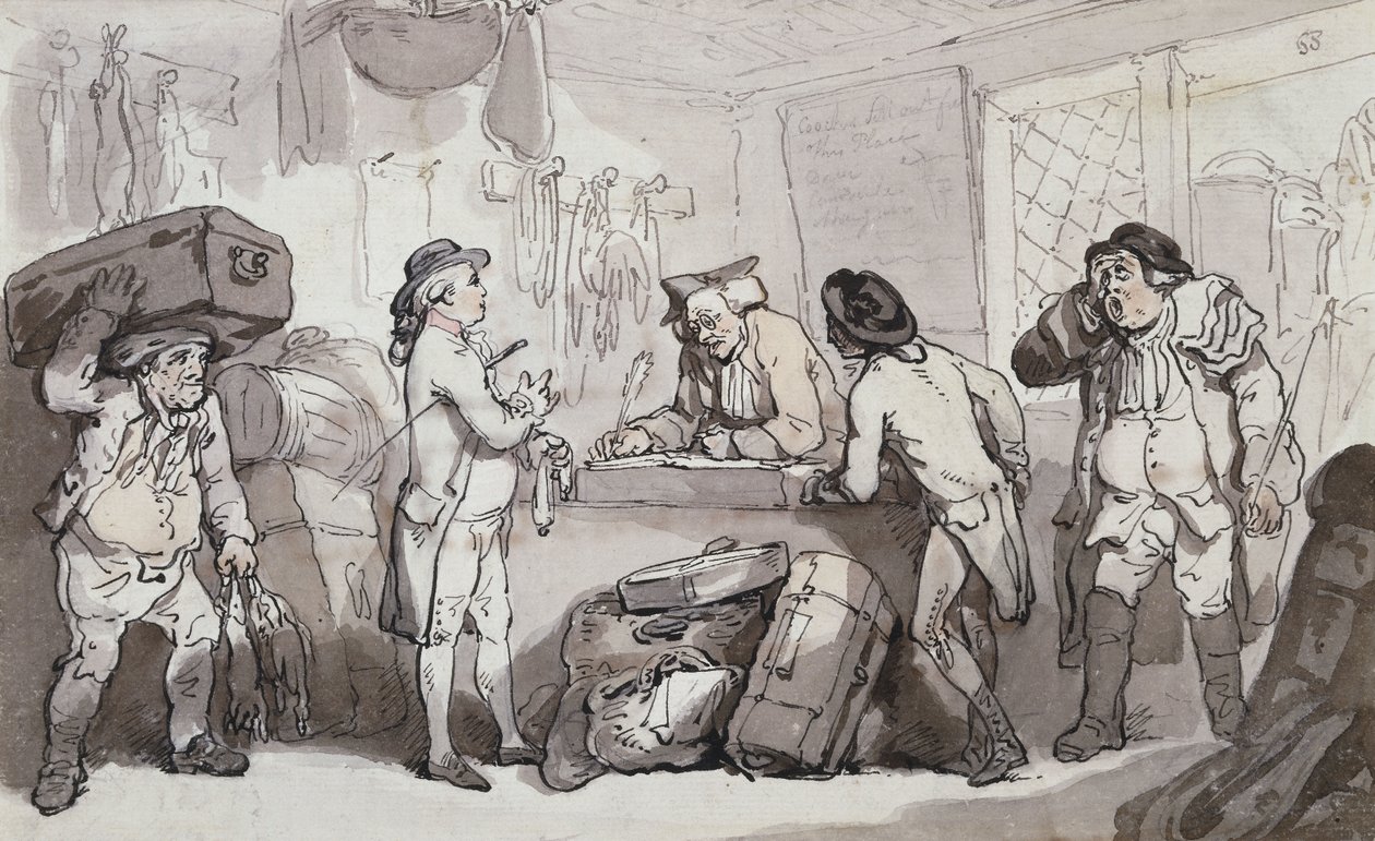 教练订票处：Thomas Rowlandson和Henry Wigstead订票， 作者 托马斯·罗兰森