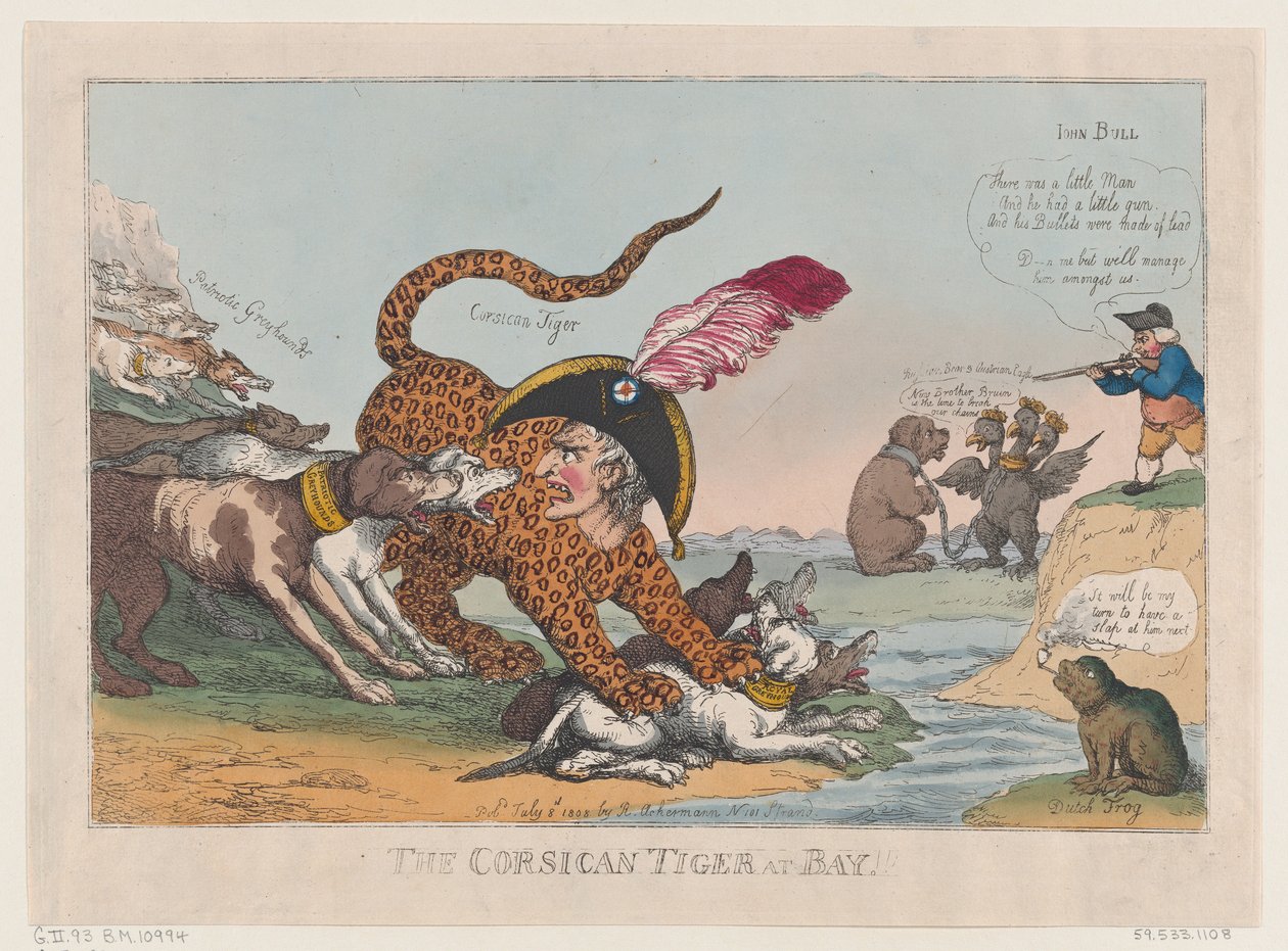The Corsican Tiger at Bay！, July 8, 1808., July 8, 1808. 作者 托马斯·罗兰森