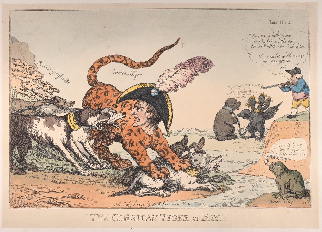 The Corsican Tiger at Bay！, July 8, 1808., July 8, 1808. 作者 托马斯·罗兰森