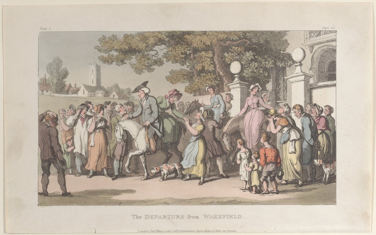 The Departure from Wakefield, from The Vicar of Wakefield, May 1, 1817。 作者 托马斯·罗兰森