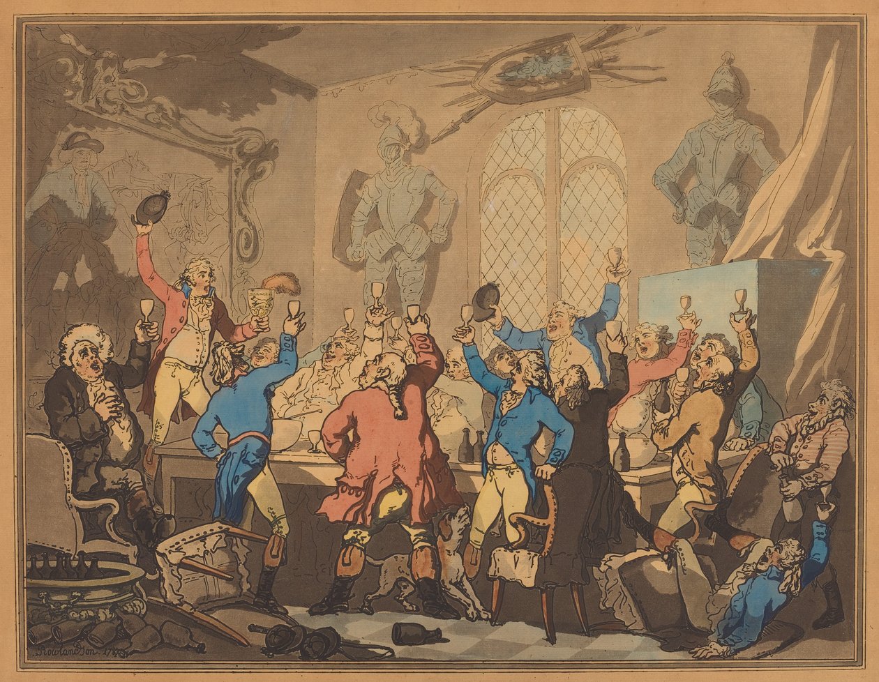晚餐，1787年。 作者 托马斯·罗兰森