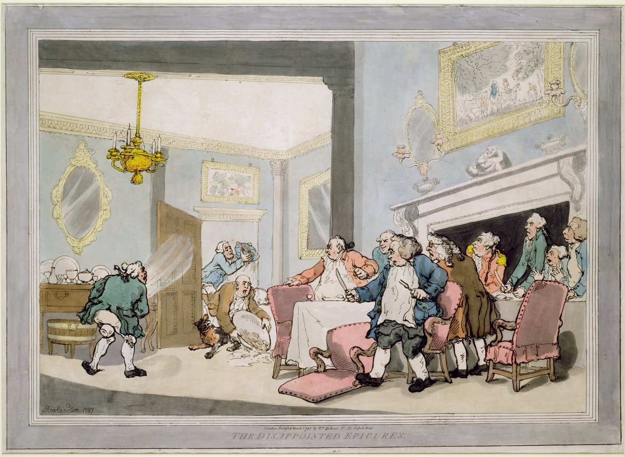 失望的Epicures，酒吧。作者：William Holland，1790年（彩色蚀刻） 作者 托马斯·罗兰森