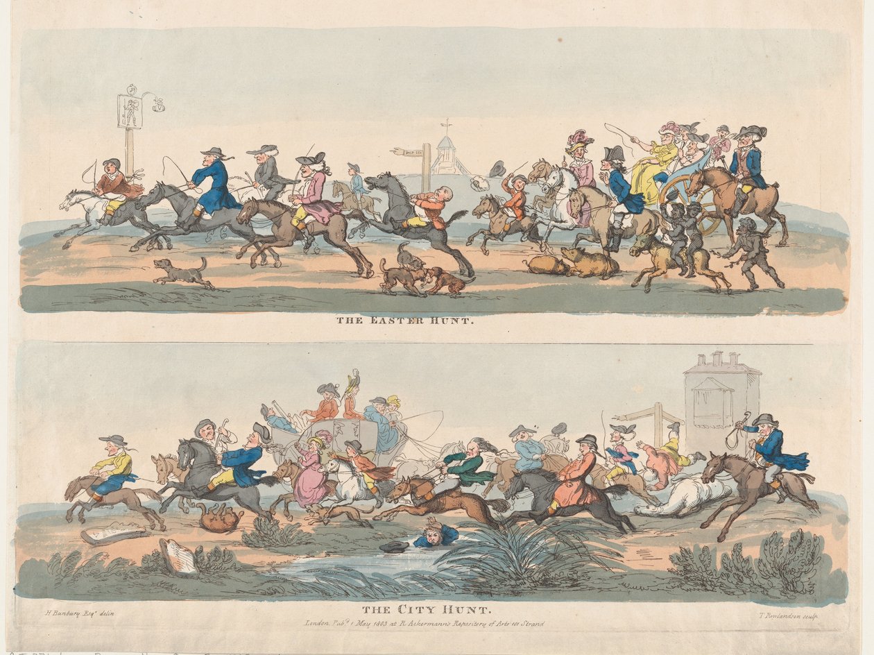 The Easter Hunt and The City Hunt, May 1, 1803., May 1, 1803. 作者 托马斯·罗兰森