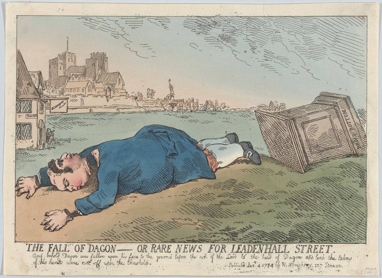 The Fall of Dagon - Or Rare News for Leadenhall Street, January 4, 1784., January 4, 1784. 作者 托马斯·罗兰森