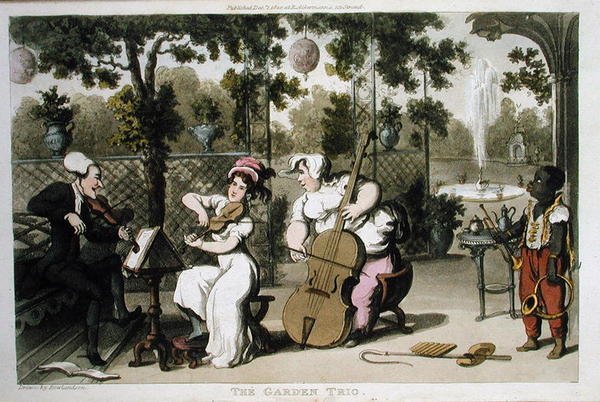 花园三重奏》，选自《Syntax博士寻找风景的旅行》，作者William Combe，出版于1812年（水印）。 作者 托马斯·罗兰森