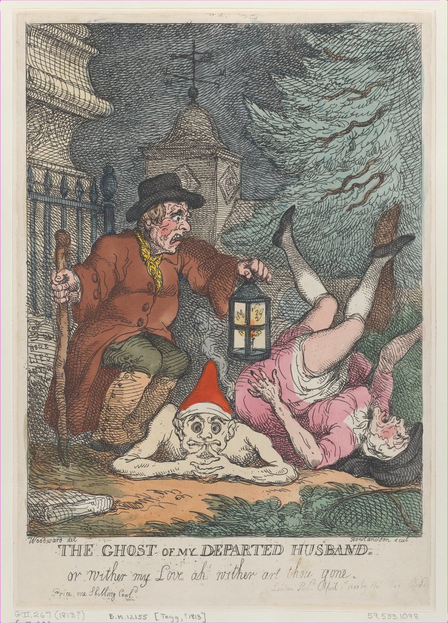 我死去的丈夫的鬼魂，或者说，我的爱啊，你走了，1808年4月1日，Apri...。 作者 托马斯·罗兰森