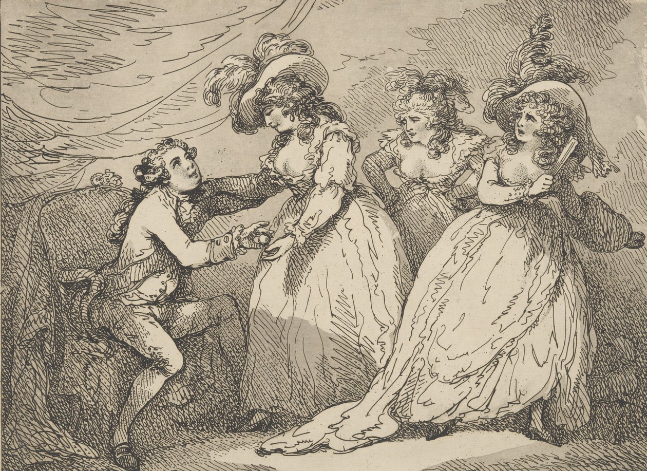 The Golden Apple, or the Modern Paris, March 2, 1785., March 2, 1785. 作者 托马斯·罗兰森