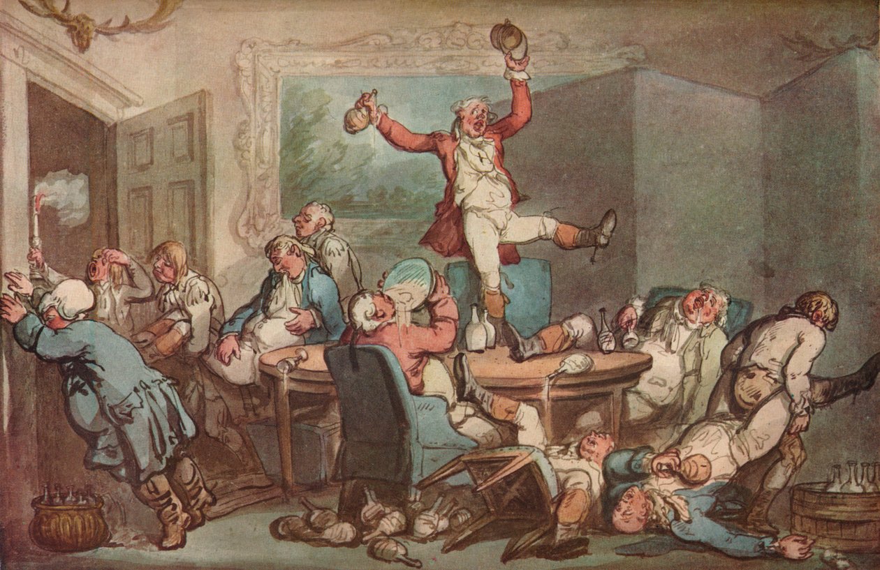 狩猎晚餐，c1780-1825年。 作者 托马斯·罗兰森