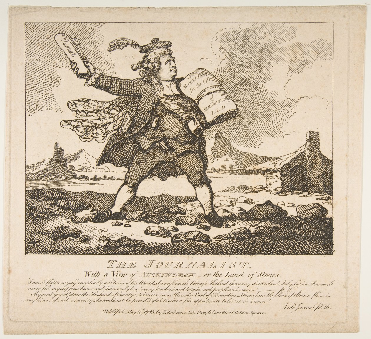 1786年5月15日，以Auckinleck或石头之国风景如画的美女为视角的新闻工作者。 作者 托马斯·罗兰森