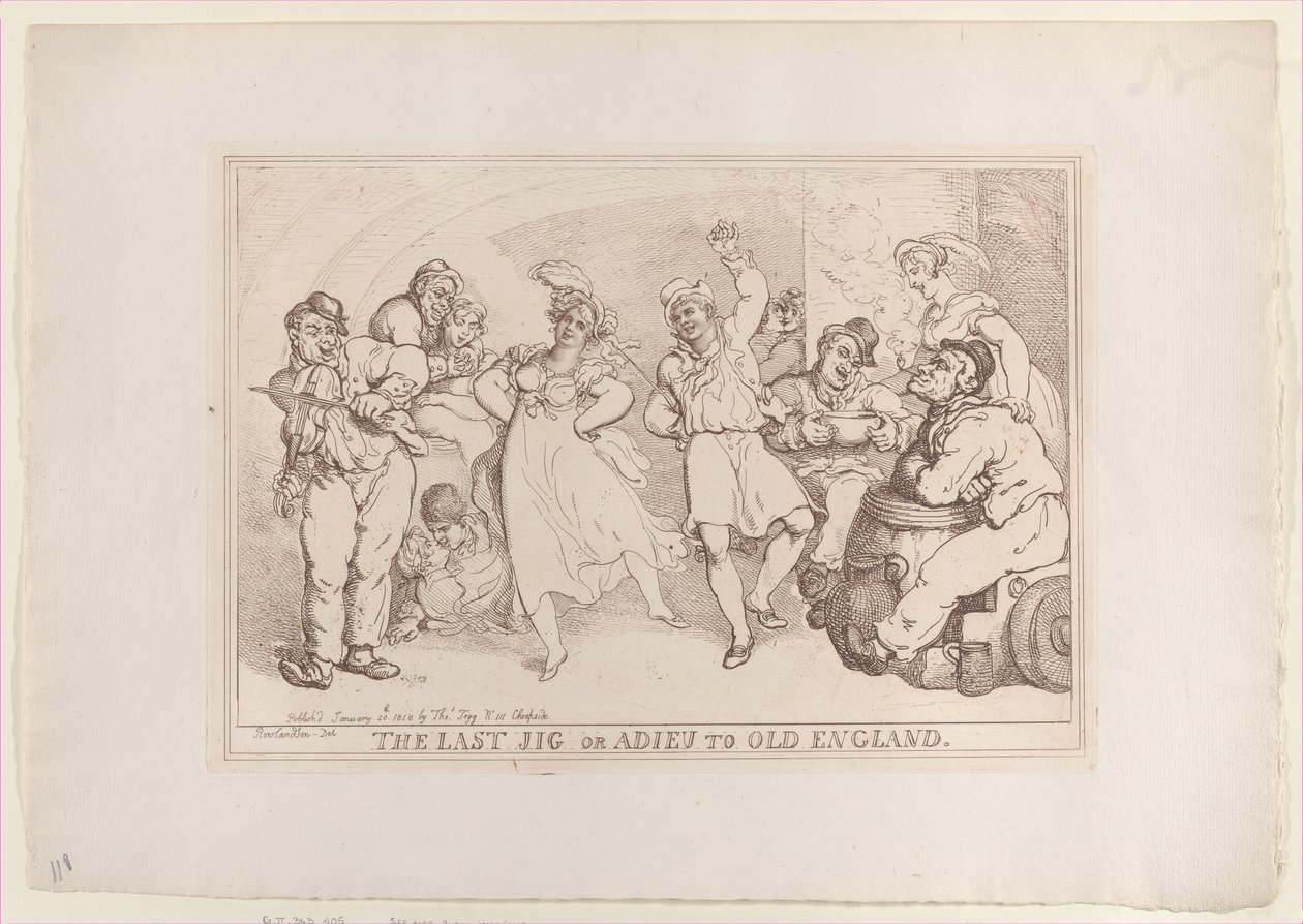 The Last Jig or Adieu to Old England, January 20, 1818., January 20, 1818. 作者 托马斯·罗兰森