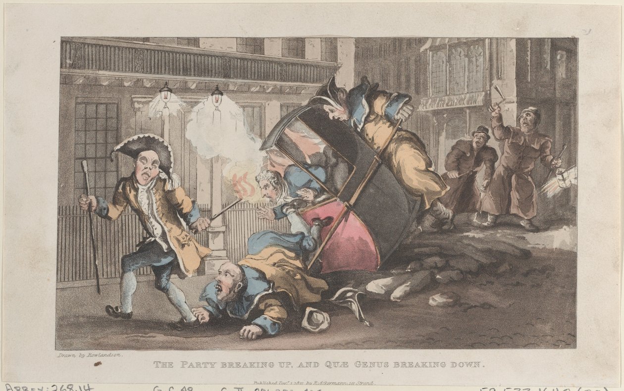The Party Breaking Up, and Quae Genus Breaking Down, from The History of John..., December 1, 1821. 作者 托马斯·罗兰森