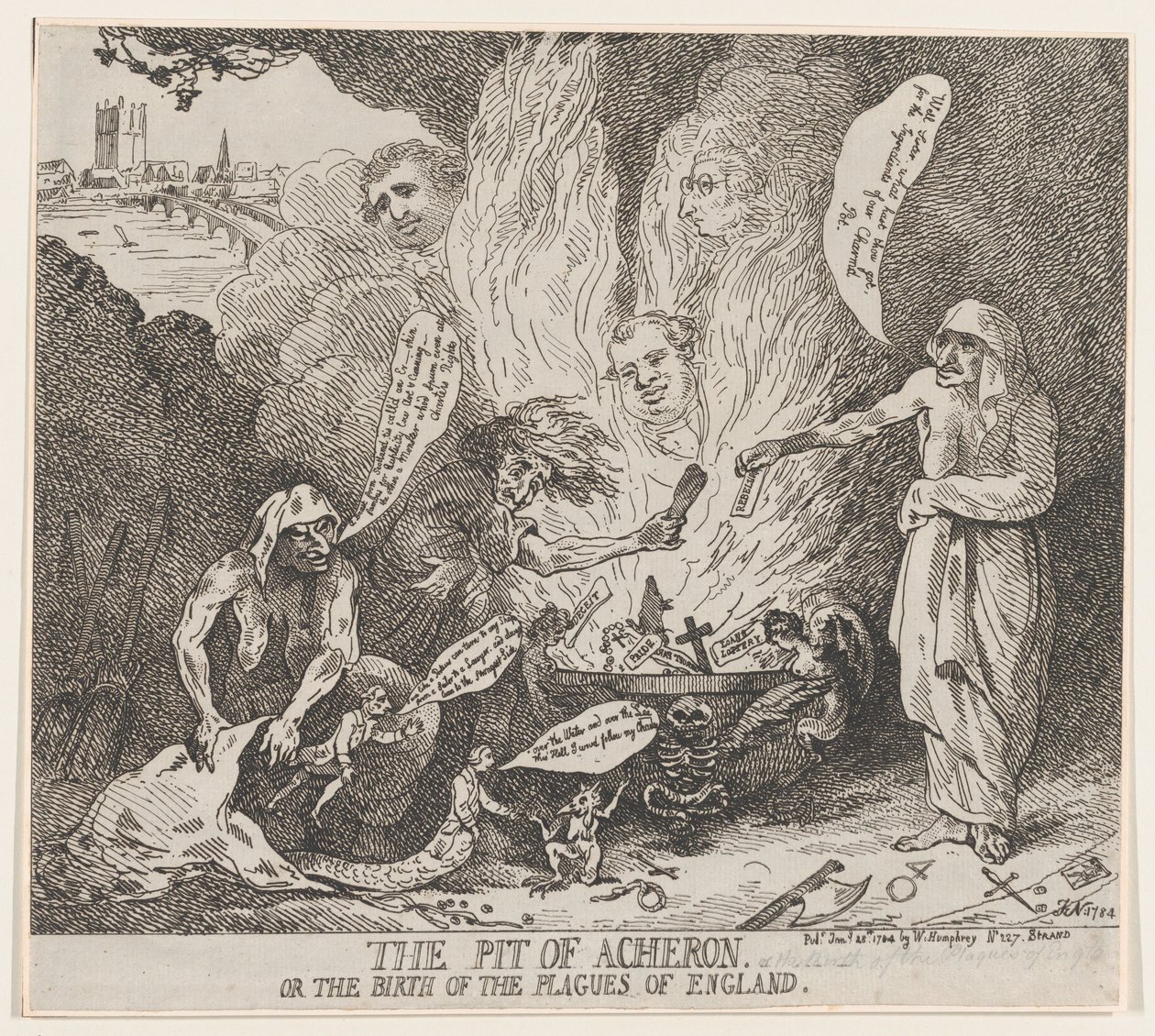 The Pit of Acheron or The Birth of the Plagues of England, January 28, 1784., January 28, 1784. 作者 托马斯·罗兰森