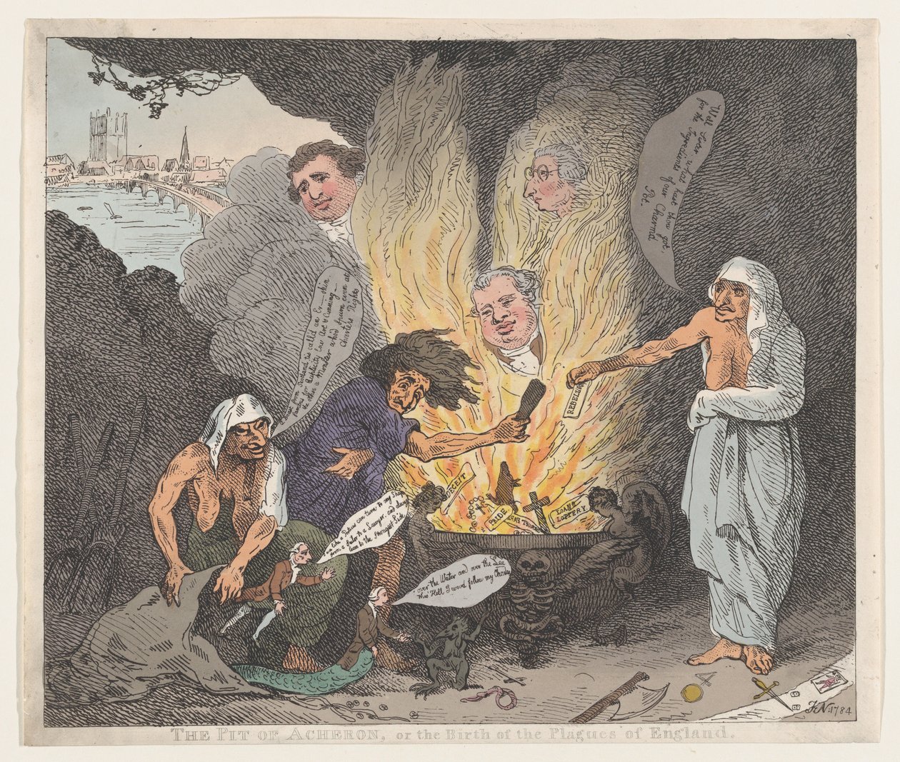 The Pit of Acheron or The Birth of the Plagues of England, January 28, 1784., January 28, 1784. 作者 托马斯·罗兰森