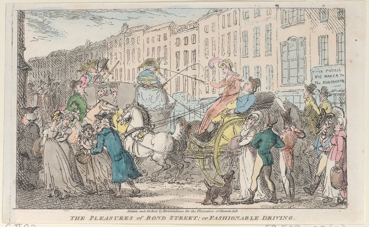 The Pleasures of Bond Street: or Fashionable Driving, 1807., 1807. 作者 托马斯·罗兰森