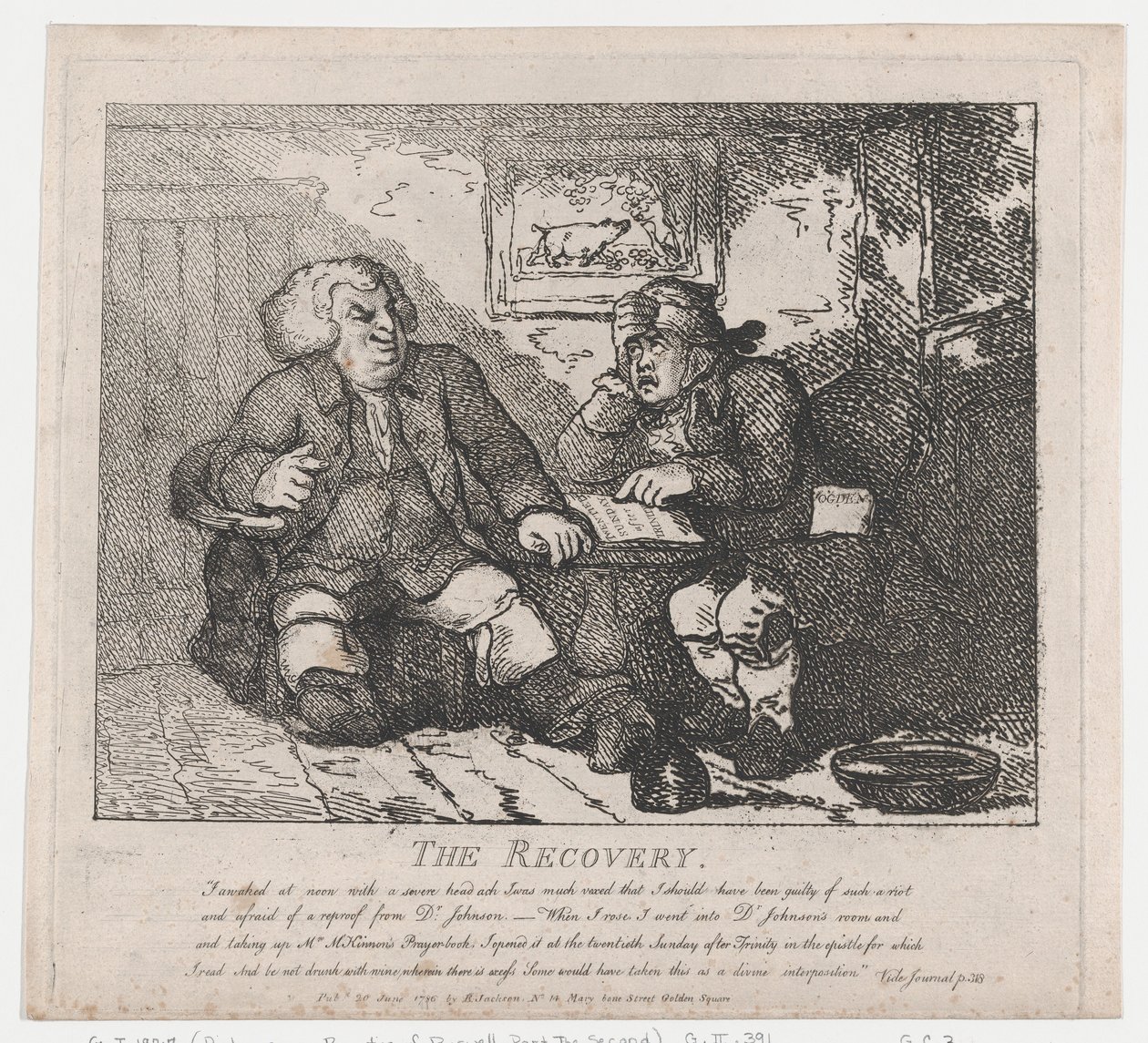 The Recovery Picturesque Beauties of Boswell, Part the Second, June 20, 1786., June 20, 1786. 作者 托马斯·罗兰森