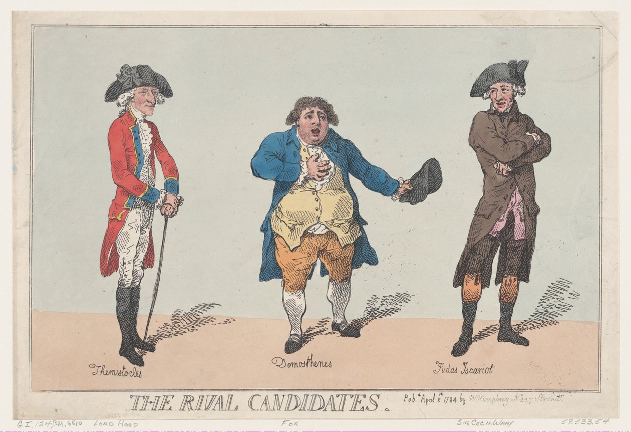 The Rival Candidates, April 8, 1784., April 8, 1784. 作者 托马斯·罗兰森